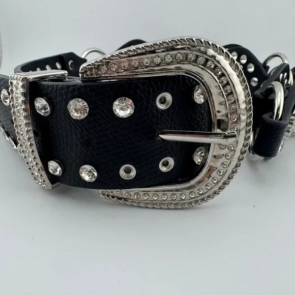 Torrid Belt Size‎ 2 Black Excellent Rhinestone Studded Western 53