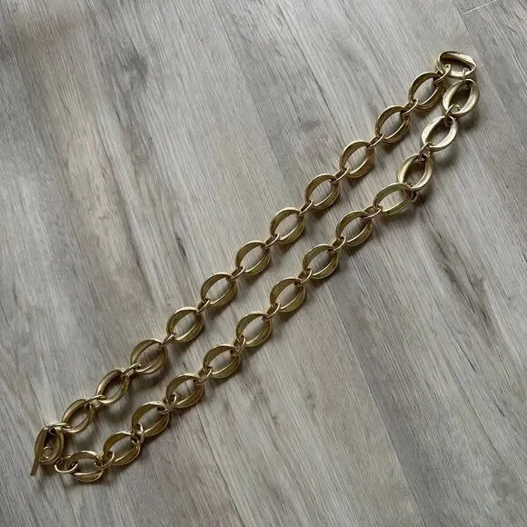 Chunky Gold Tone Chain Link Belt Belly Jewelry Hip Hugging One Size OS