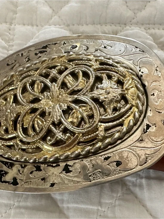Tony Lama Vintage Western Leather Name Belt 