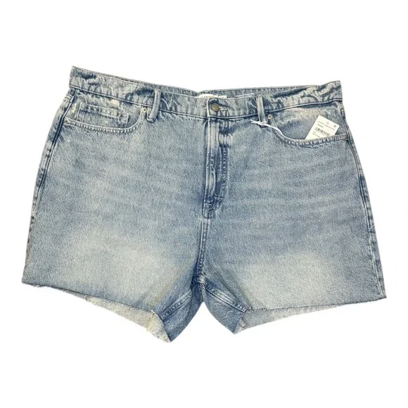 GOOD AMERICAN Good Standard Long Short‎ Mid Rise Relaxed Fit Denim Size 16 Plus