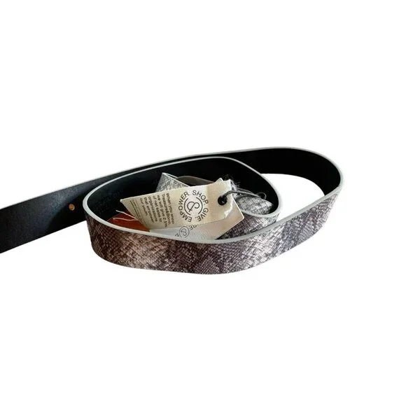 Nordstrom Treasure & Bond Size Large Gray Snake‎ Print Man-Made Belt 1