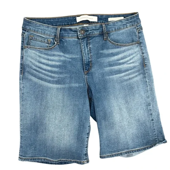 Vintage America Boho Bermuda Denim Shorts Blue Women Size 12
