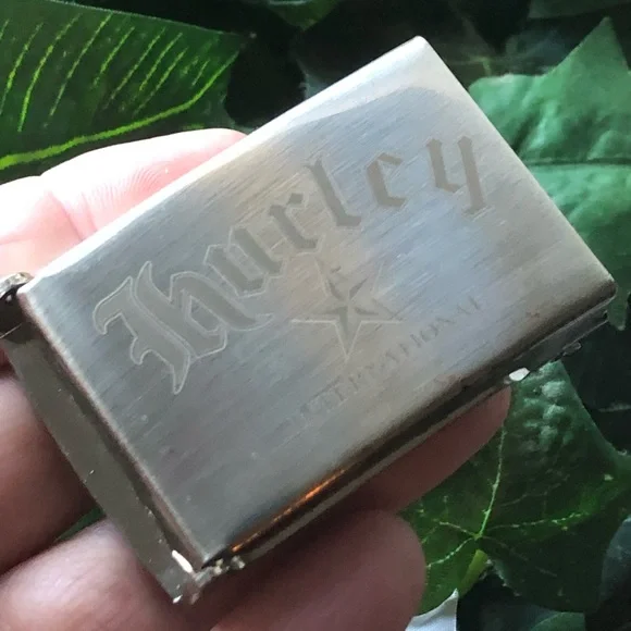 Vintage Hurley International silver belt buckle