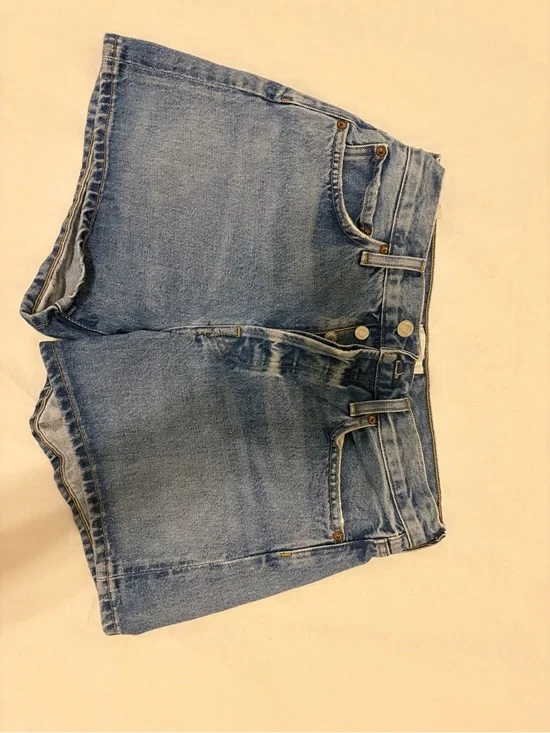 AGOLDE Parker Long High-Rise Denim Shorts