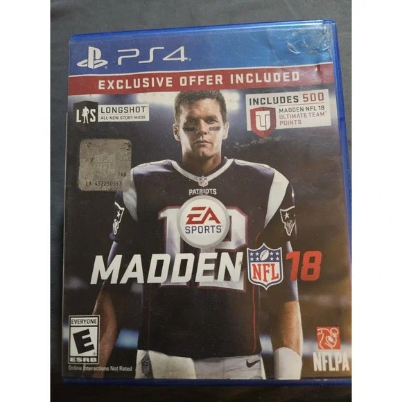 Madden NFL 18 Sony PlayStation 4 PS4 EA Sports Tom Brady Football Game
