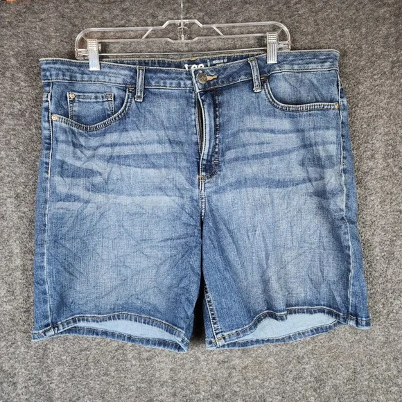Lee Denim Shorts Womens 18 Blue Regular Fit Mid Rise Medium Wash 1CMRS07