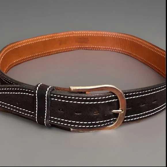BoHo HIPPIE CHIC Brown Hand Finished Leather Belt 34 M
