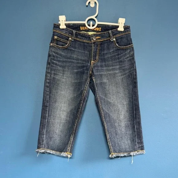 Y2K Long Jorts Women's Size 3 Denim Low Rise Fray Bermuda Beach Bunni Jean Short