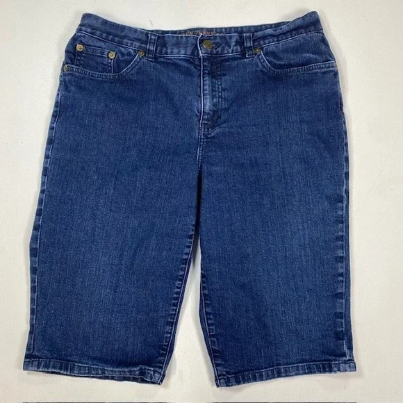 Lauren Jeans Co Ralph Lauren Classic Bermuda Shorts Dark Wash‎ Denim Womens 6