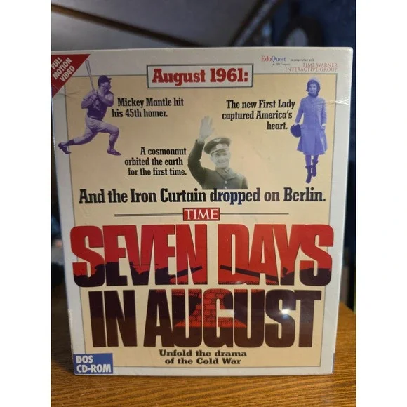 SEVEN DAYS IN AUGUST, big box, DOS CD-ROM, Time magazine 1993 New Sealed