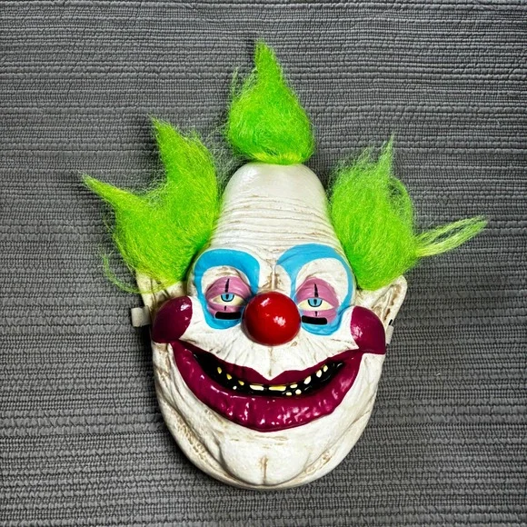 Scary Evil Clown Mask Halloween‎ Horror Costume Neon Green Hair Creepy Killer