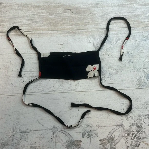 Reformation Black White Red Floral Face Mask