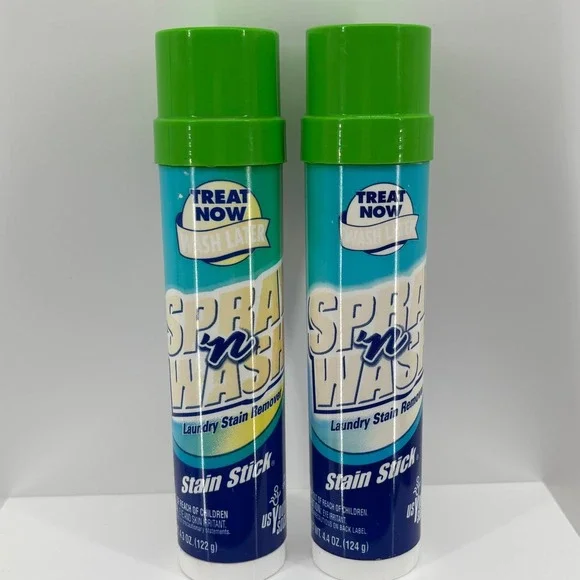 Spray n Wash Laundry Stain Remover Stain Stick 2 Pack Treat Now Wash Later 4.3oz