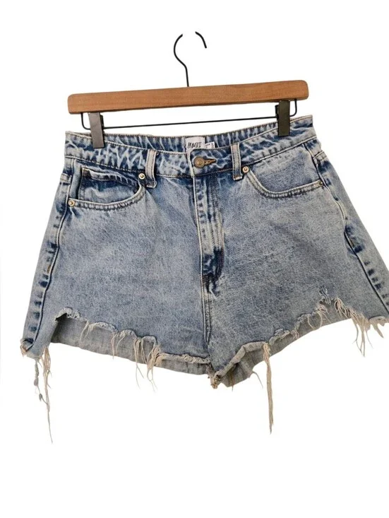 Princess Polly Distressed Denim Cutoff Shorts Size 12