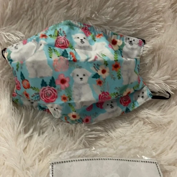 New Maltese floral face mask