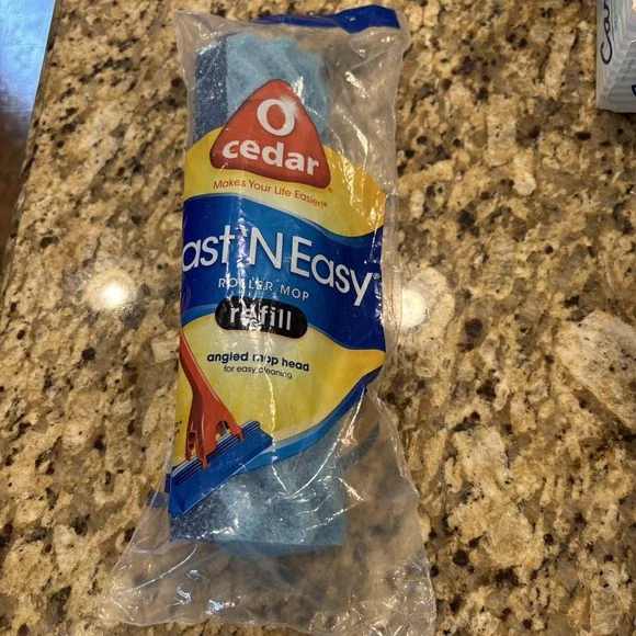 O Cedar Fast N Easy Roller‎ Mop Angled Mop Sponge Refill Blue New Ocedar NOS
