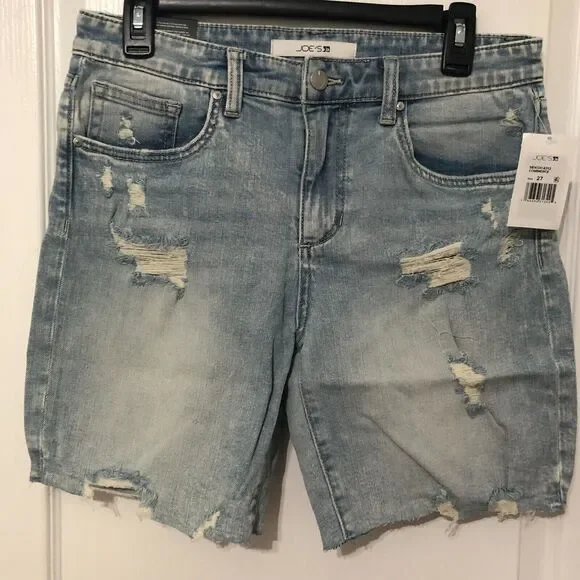 Joes‎ Jeans Easy Bermuda Shorts Commerce Light Blue Distressed Denim Size 27 NWT