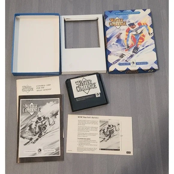 Winter Challenge Sega Genesis/Mega Drive Tested CIB Complete In Box