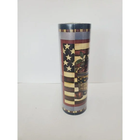 Vintage‎ Americana Wallpaper Border Apple Basket American Flag Primitive Country