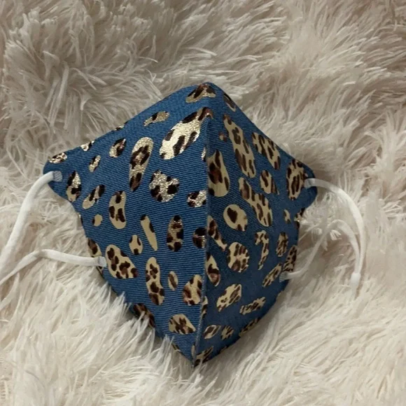 6/$20 New denim leopard face mask