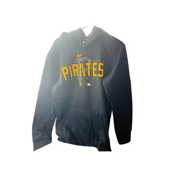 Pittsburgh Pirates Nike Authentic Collection Black Gold Hoodie S Size Pre-Owned
