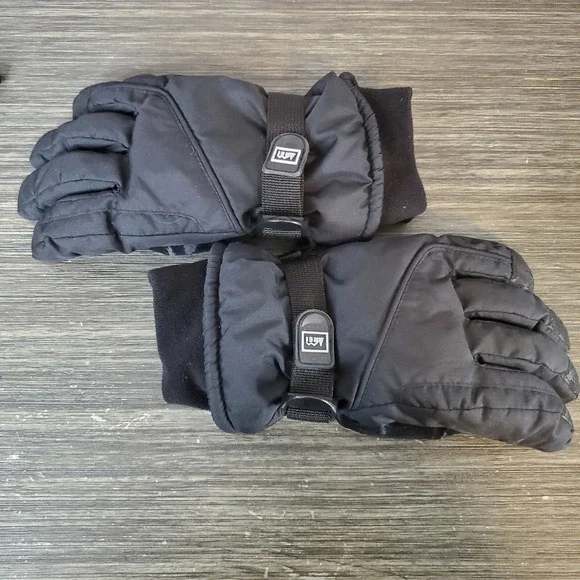 REI Junior Youth Sz‎ 8 Black Winter Ski Gloves Kids Children's Size
