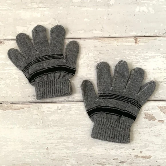 L.L. Bean Kids Wool Blend Mittens Winter Grey Gloves Boys Gray Fits 2-5 yrs NEW