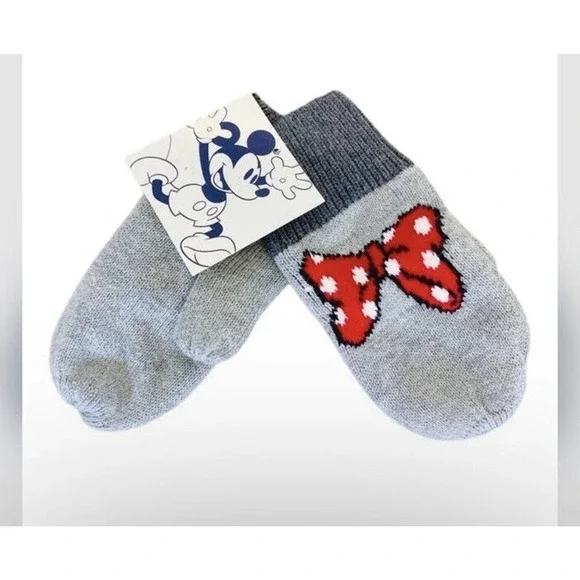 NWT Gap Kids Disney Girls Mickey Minnie Mouse Bow Mittens sz M/L
