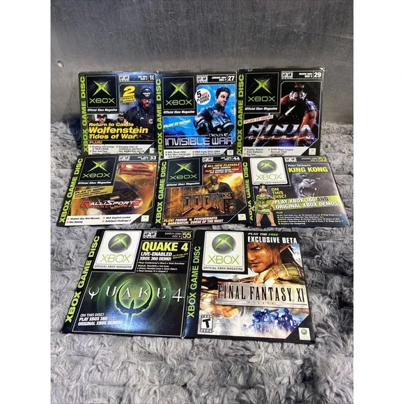 XBOX Magazine Demo Discs - Lot Of  8 Games Quake, King Kong, Final Fantasy, Doom