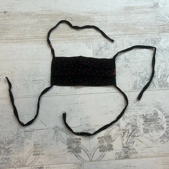 Reformation Black and Red Polka Dot Face Mask