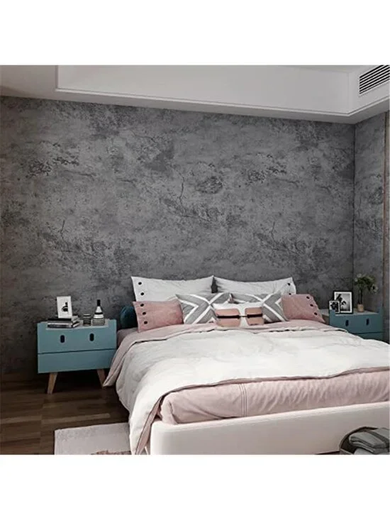 Concrete Peel and Stick Wallpaper Grey Blue Contact Paper Self Adhesive Vinyl