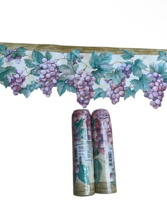 Sunworthy Vintage Wallpaper Border Grapevine Fruit Style 20 yards 2 Rolls NEW