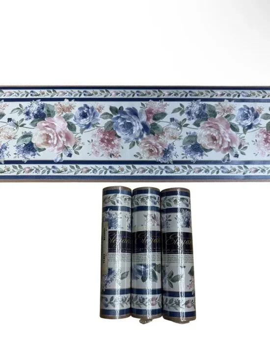 Vintage Wallpaper Border 3 Rolls Elegance Floral Cottage Chandra Textured New