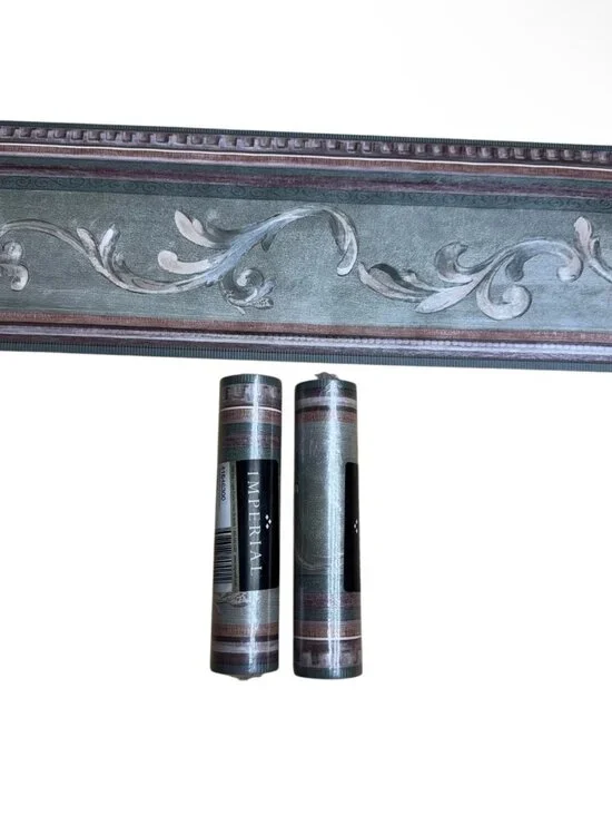 Imperial Vintage Wallpaper Border Leaf Molding Scroll Architecture 2 Rolls NEW