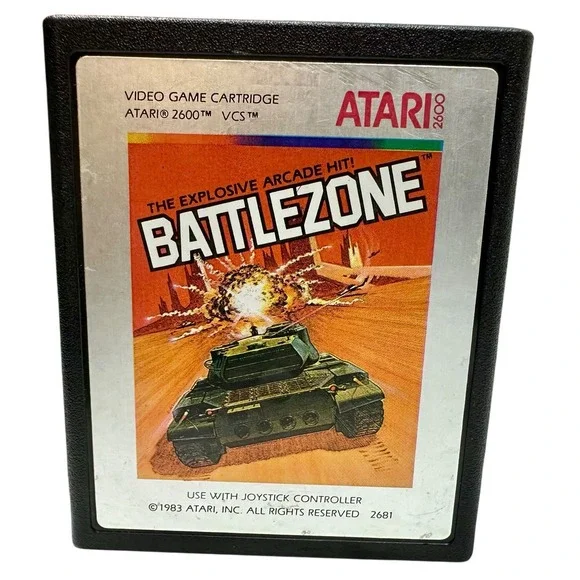 Battlezone - Atari 2600 1983 Game Authentic‎ - Silver Label Cart Only