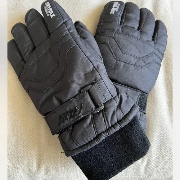 Genuine Fiero Dri-Max Waterproof Juniors Black Padded Winter Snow Gloves Ski L