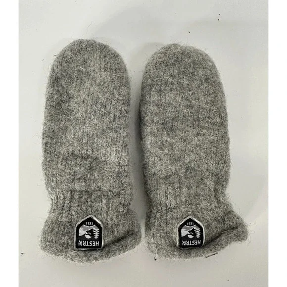 Hestra Shetland Wool Thinsulate Lined‎ Gray Junior Mittens / Youth Size 7