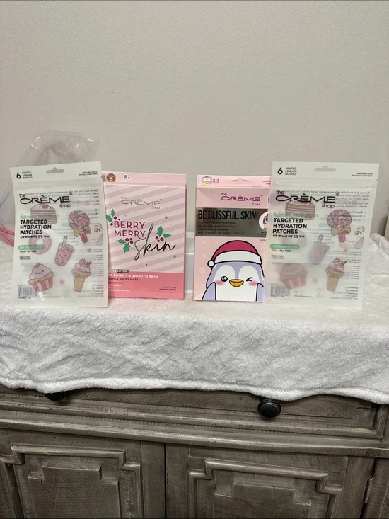 The Crème Shop Skin Patch & Sheet Bundle in Pink Face masks and hydration patch