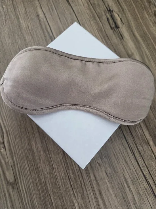 Pure Silk Taupe Sleep Mask - Comfortable Eye Mask for Travel and Rest