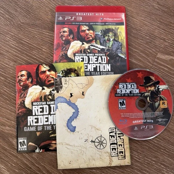 Red Dead Redemption GOTY PS3 Greatest Hits Complete CIB Map Manual Rockstar