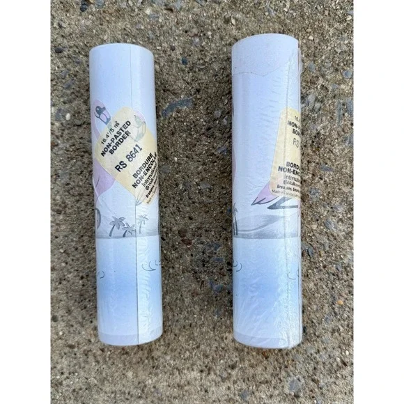 VTG International Wallcovering Flamingo Wallpaper Border 2 Roll RS 8641 Tropical