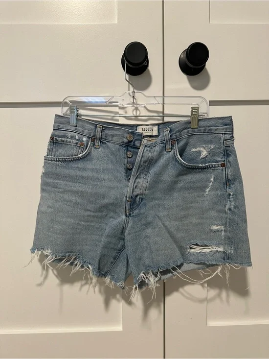 AGOLDE Parker Long Denim Shorts