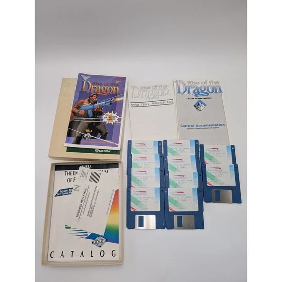 Rise of the Dragon Amiga Version 10‎ Floppy Sierra Dynamix Adventure Game