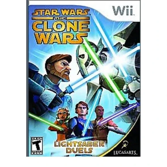 Nintendo Wii Video Game - Star Wars: The Clone‎ Wars-Lightsaber Duels-rated Teen