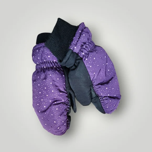 Coldfront Techwear Waterproof Purple Stars Youth Mittens Children's size 4 - 6x