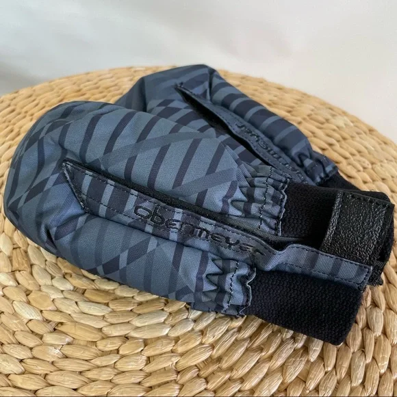 Obermeyer Black Striped Small Kids Mittens Size M