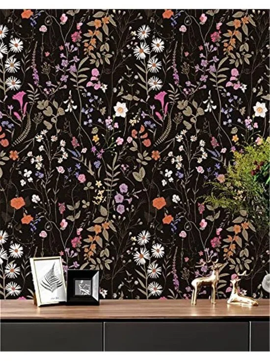 Floral Wallpaper Peel and Stick, Self Adhesive Wallpaper for Home Bedroom