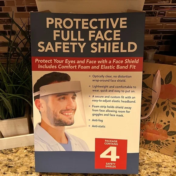 Protective Full Face Mask Safety Shield 4 Pack
