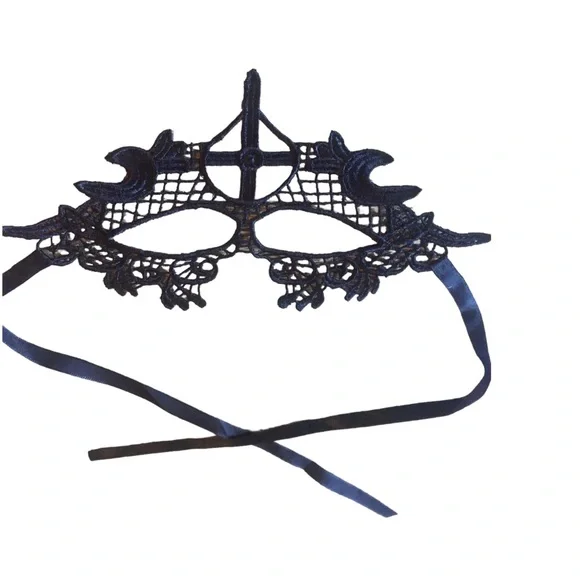 Cross Lace Face Mask Unisex Color Black