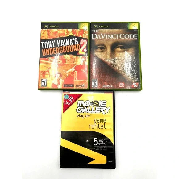Original Xbox Video Games Lot 3 Games Cabelas DaVinci Code Tony Hawk‎